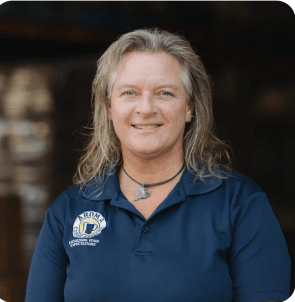 Who runs aroma coffee Services Renee Burns office manager