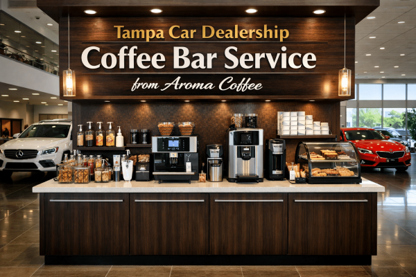 Tampa car dealership coffee bar services image of a coffee bar in a car dealership